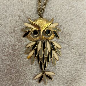 Curated Vintage Owl Statement Necklace